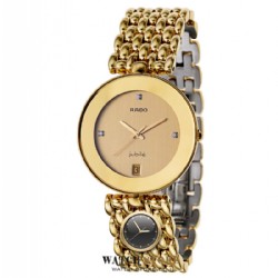 שעון ראדו פלורנס משובץ 3 יהלומים בלוח לאישה | Rado R48793724 | שעוני זהב יוקרתיים | ראדו יהלומים רצועה זהב מלא 35 מ''מ