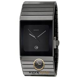 R21825152 שעון ראדו לגברים XL מסדרת קרמיקה כסוף דגם קלאסי בלוח שחור חלק | שעוני ראדו כולל שנתיים אחריות | מלאי מוגבל Rado Ceramica R21825152 Ceramic Watch XL