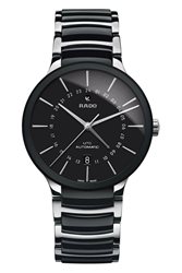 R30166152 שעון ראדו סנטריקס לגברים | דגם קרמיקה חדש אוטומטי GMT | לוח אחורי שקוף | שנתיים אחריות | Centrixמלאי מוגבל Automatic UTC R30166152 | RADO Watches