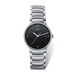 R30630713 ראדו סנטריקס משובץ 76 יהלומים בלוח שחור | דגמים מיוחדים של המותג| All Diamonds Rado Centrix Jubile R30630713 | בלעדי ל WATCHSTORE חנות שעוני יוקרה בראשון לציון