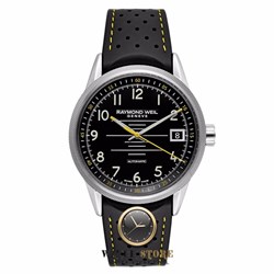 שעון ריימונד ווייל ספורטיבי ברצועת גומי | סדרת פרילנסר החדשה במבצע RAYMOND WEIL Men's Swiss Automatic Freelancer Black Rubber | 2754-SR-05200