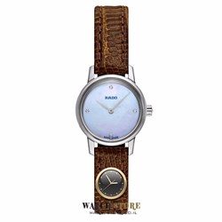 שעון ראדו מיני אלגנטי משובץ 4 יהלומים ברצועת עור | דגמים חדשים במבצע | Rado Coupole Womens R22890905