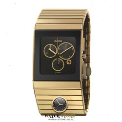 שעון ראדו קרמיקה זהב | דגם יהלומים כרונוגרף XL לגברים | שנתיים אחריות | מלאי מוגבל | 106 יהלומים בלוח Rado Ceramica XL Watch Model R21893712 Gold Tone