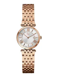 GC-X57003L1S שעון GC שווצרי לאישה | דגם רוז גולד בלוח רומי עם תאריכון | שעון אופנתי איכותי כולל שנתיים אחריות יבואן רשמי | Guess Collection Rose Gold Tone 28mm Silver Dial Women's Watch X57003L1S