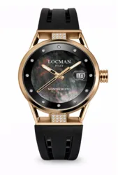 0521V16-DRMKIDSK שעון לוקמן משובץ 36 יהלומים לבנים | דגם רוז גולד בלוח פנינה שחור משובץ | מנגנון שווצרי - זכוכית ספיר | שנתיים אחריות יבואן רשמי | Montecristo Lady Quartz with diamonds 0521V16-DRMKIDS