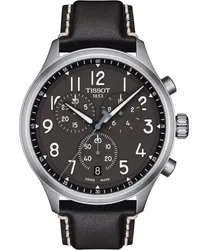T116.617.16.062.00 שעון טיסו כרונוגרף אלגנטי לגברים | דגם ברצועת עור שחורה | לוח שחור מספרים זרחני וקריא | 3 שנים אחריות | Chrono XL Quartz Anthracite Dial Men's Watch T116.617.16.062.00 by Tissot