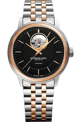 2227-SP5-20021 שעון יוקרה לגבר של ריימונד ווייל שוויץ | דגם אוטומטי לב פתוח ברצועה משולבת זהב רוז | שנתיים אחריות יבואן רשמי | Raymond Weil Maestro Automatic Watch | 2227-SP5-20021