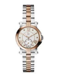 X50003L1S שעון שווצרי לנשים של גי סי GC | דגם משולב זהב רוס בלוח פנינה מרשים כולל שעון שניות בלוח רומי |אחריות יבואן רשמי | Guess Collection 2Tone Silver & Rose Gold Women's Watch X50003L1S