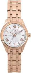 Y03005L3 שעון יוקרתי לאשיה של גס GC שוויץ | דגם רוז גולד בלוח גלים | זכוכית ספיר עם עמידות גבוהה למים | שנתיים אחריות יבואן רשמי | Guess Collection White Dial Rose Gold Tone Women's Watch Y03005L3