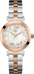 Y19002L1 שעון יוקרתי של GC לאישה | דגם משולב זהב בלוח רומי פנינה כוכב | מנגנון שווצרי | משולב זהב רוז אחריות יבואן רשמי | Guess Collection White Mother of Pearl Dial 2 tone Women's Watch Y19002L1