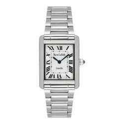 MLB.613.111 שעון יוקרתי אופנתי לנשים של מרי לאבל מונקו | דגם מלבני כסוף | שעון שווצרי עם זכוכית ספיר | Marie La Belle Watch combines fashion, luxury MLB.613.111