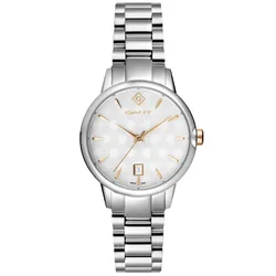 G169001 שעון גאנט יבואן רשמי | דגם כסוף ואלגנטי בלוח מרשים ומיוחד עם מחוגי זהב ותאריכון | מלאי מוגבל שנתיים אחריות | Gant Rutherford G169001