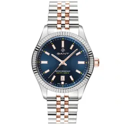 G171004 שעון גאנט יבואן רשמי | דגם משולב זהב רוז ברצועת ג'ובלי | לוח כחול זרחני | שעון יוקרתי אופנתי לנשים | שנתיים אחריות | Gant Sussex Mid Wristwatch G171004 - Women's watch