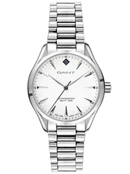 G129001 שעון גאנט יבואן רשמי לנשים | דגם כסוף בלוח לבן | שעון אלגנטי קלאסי | מנגנון שווצרי | GANT Sharon Stainless Steel Bracelet G129001