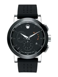 0606545 שעון יד ספורטיבי אלגנטי של מובאדו שווייץ | דגם ברצועת ספורט כרונוגרף כולל שנתיים אחריות יבואן רשמי | Movado Museum Sport Chronograph Swiss Made Quartz 0606545 Men's Watch