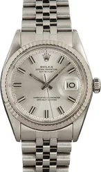 1601 שעון רולקס דיג'אסט 36 מ''מ יוניסקס יד 2 | שעון בלוח כסוף לאחר טיפול | 6 חודשים אחריות | רצועת ג'ובלי | באזל זהב לבן 18K | Rolex Datejust Vintage Ref.1601 Steel & Gold 36mm