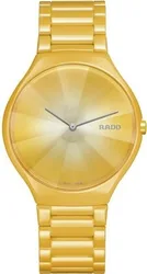 R-61223025 | R27122252 שעון ראדו יבואן רשמי | דגם יוניסקס במהדורת קייץ מוגבלת 150 יחי | שעון קרמי צהוב עם זכוכית מיוחדת | דגם דק כולל 5 שנות אחריות True Thinline X Great Gardens Of The World R2712225