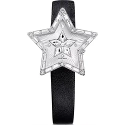 5656952 שעון מיוחד לנשים של סברובסקי | דגם ברצועת עור | צורת כוכב משובת אבני סברובסקי | שעון אופנתי שווצרי | Symbolica Star Quartz Crystal Silver Dial Ladies Watch 5656952 by Swarovski