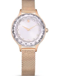 5650011 שעון יד סברובסקי לנשים | דגם רוז גולד ברצועת רשת אופנתית | זכוכית מיוחדת | מנגנון שווצרי יוקרתי | שנתיים אחריות | Swarovski Women's Watch Analogue Quartz  5650011