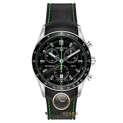 שעון יד סרטינה ספורטיבי אופנתי ברצועת גומי | תפרים ולוח משולב צבע ירוק מרשים | שעוני יוקרה שווצריים במחירים מיוחדים | C024-447-17-051-02 Certina DS-2 Black Dial Men's Quartz Watch