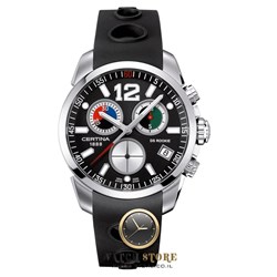 שעון יד ספורטיבי של סרטינה | שעוני יוקרה במצע | שעוני יד לגברים עמידים למים | C016-417-17-057-00 Certina DS Rookie Chronograph Men's Quartz Watch