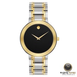 0607278 שעון מובאדו אלגנטי קלאסי לגבר | דגם משלוב זבה וכסף | שעון יוקרתי דק במיוד | שנתיים אחריות | Movado Stiri Two-Tone Mens Watch 0607278