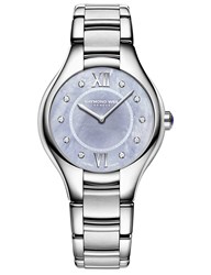 שעון יד לנשים ריימונד וויל מסדרת נואמיה | לוח כחול פנינה משובץ 12 יהלומים | מנגנון שווצרי | קולקצייה חדשה מהסדרה | שנתיים אחריות |Raymond Weil Noemia DIAMOND Bracelet Watch 5132-ST-00955